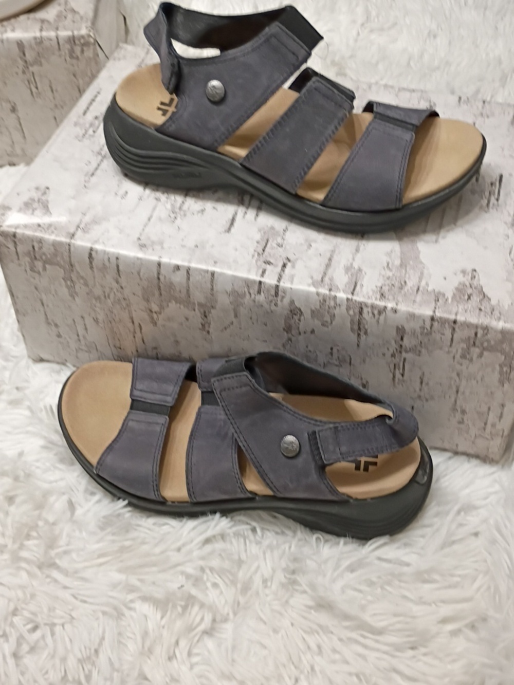KURU Cloud Coda Muse Black  Strap Sandals 6M Plantar Fascitis Arch Support